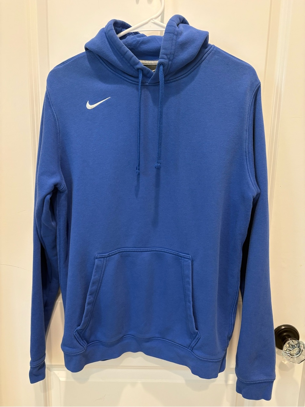 Nike Men’s Medium Blue Fleece Pullover Hoodie Embroidered Swoosh